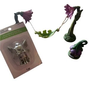 Whimsical Garden Fairy Set with Pink and Green Accents